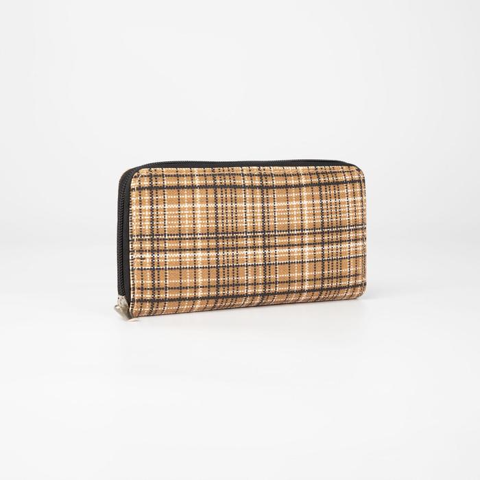 Кошелёк женский, 3 отдела, для карт, для монет, цвет коричневый