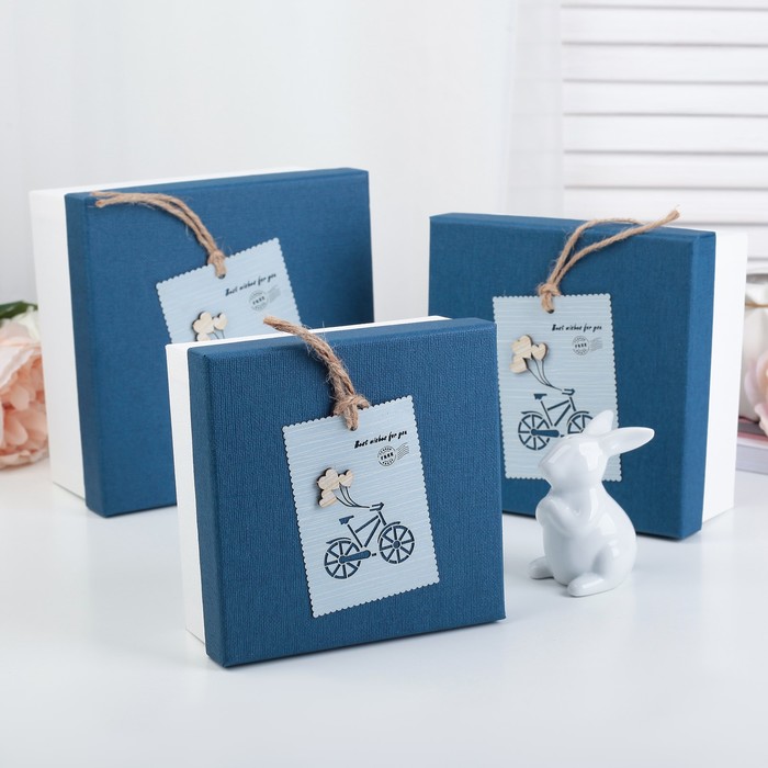 Набор коробок 3в1, 19,5 х 19,5 х 9,5 - 15,5 х 15,5 х 6,5 см