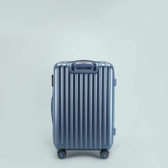 Чемодан средний "Полосы" 24", отдел на молнии, с расширением, кодовый замок, 4 колеса, цвет синий