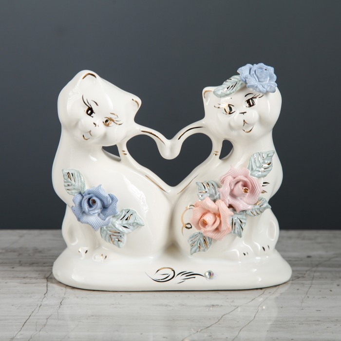 Копилка "Коты сердце" малые, лепка