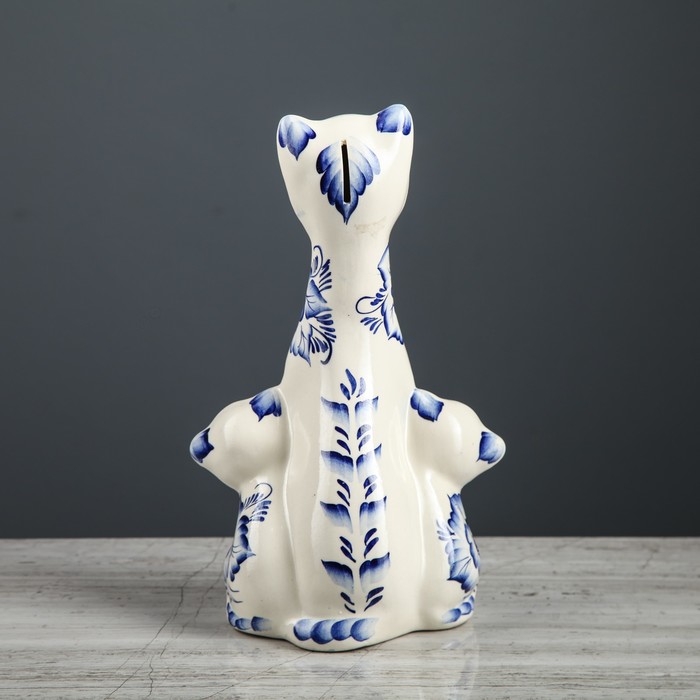 Копилка "Кошка с котятами", гжель