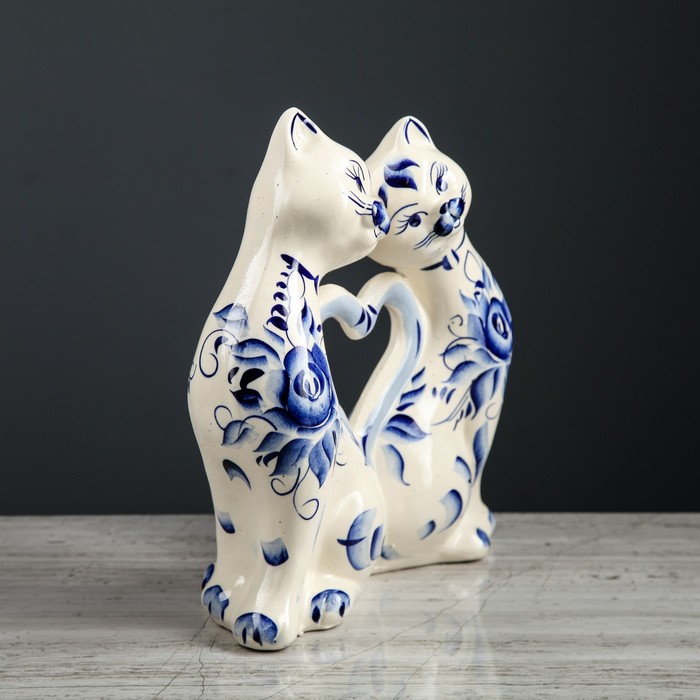 Копилка "Коты сердце" большие, гжель