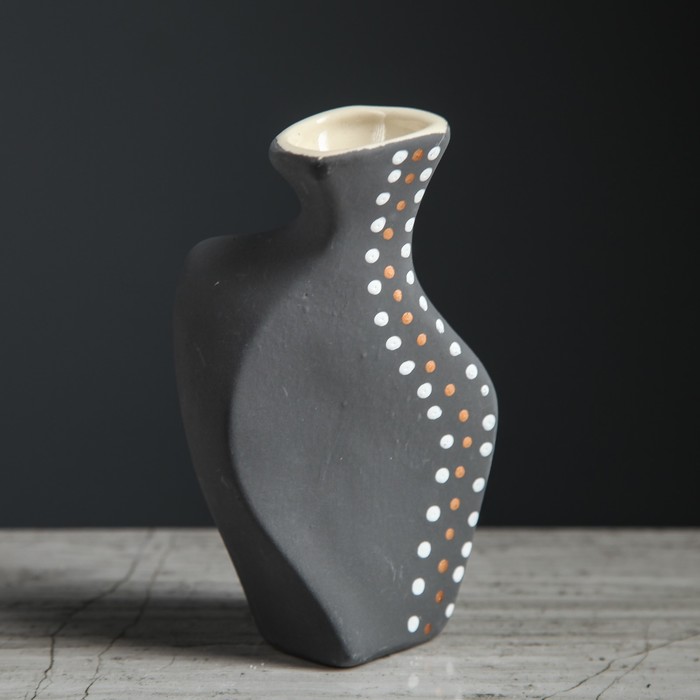 Ваза "Волна" малая цвет серый рисунок МИКС