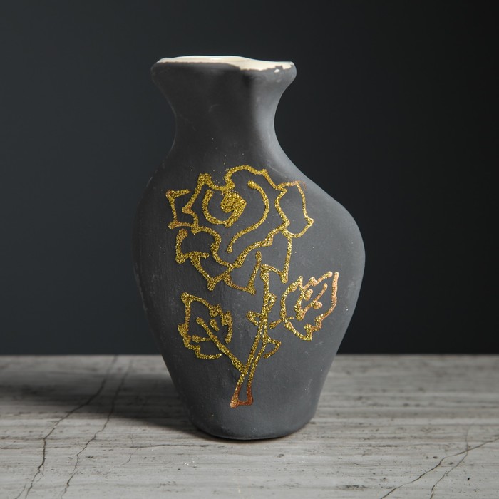 Ваза "Волна" малая цвет серый рисунок МИКС