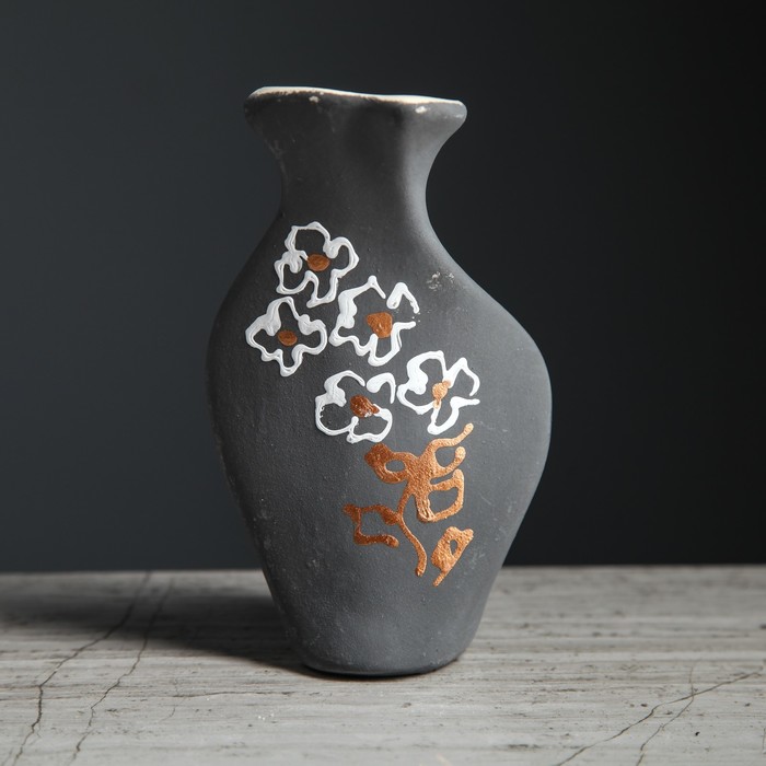 Ваза "Волна" малая цвет серый рисунок МИКС