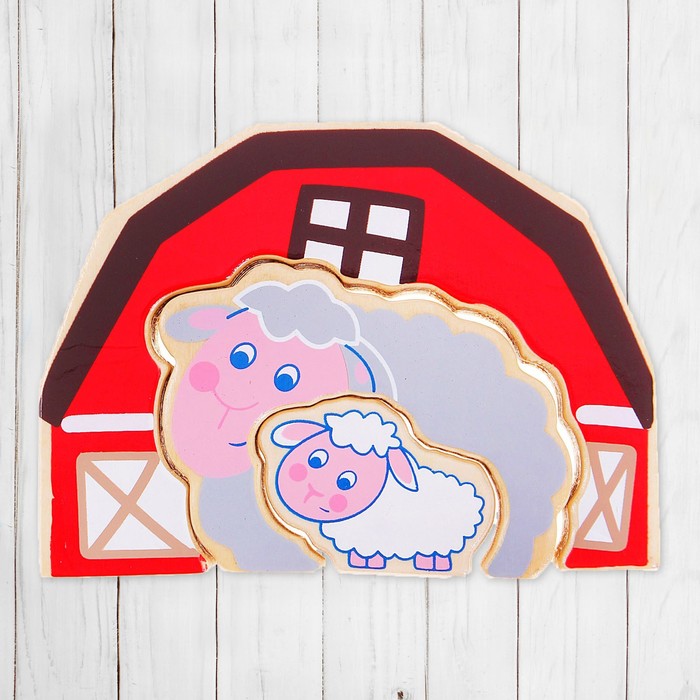 Вкладыш-головоломка "Овечки", 3 элемента