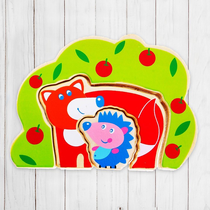 Вкладыш-головоломка "Лесные жители", 3 элемента