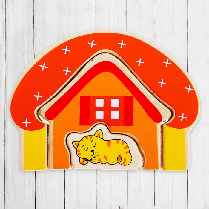 Вкладыш-головоломка "Котёнок", 3 элемента