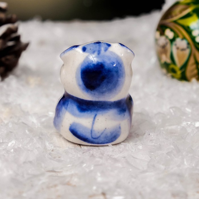 Сувенир «Поросёнок Носик», 3,5 см, гжель