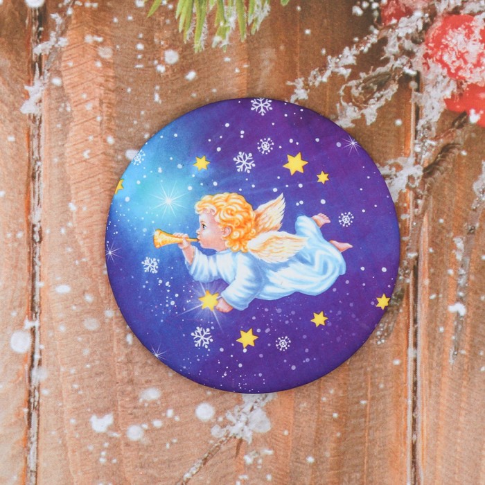 Зеркало в конверте «Ангелок с трубкой», 7 х 7,8 см