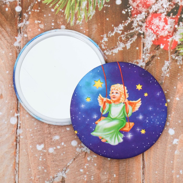 Зеркало в конверте «Ангел на качели», 7 х 7,8 см