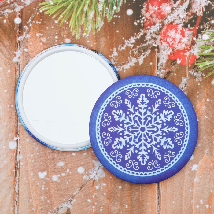 Зеркало в конверте «Снежный узор», 7 х 7,8 см