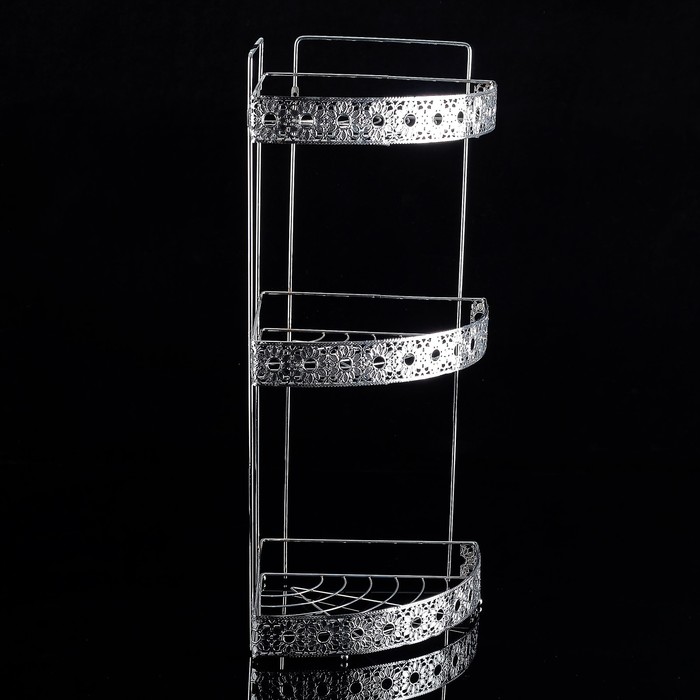 Полка 3х-ярусная угловая "Цветы" 31х22х55,5 см