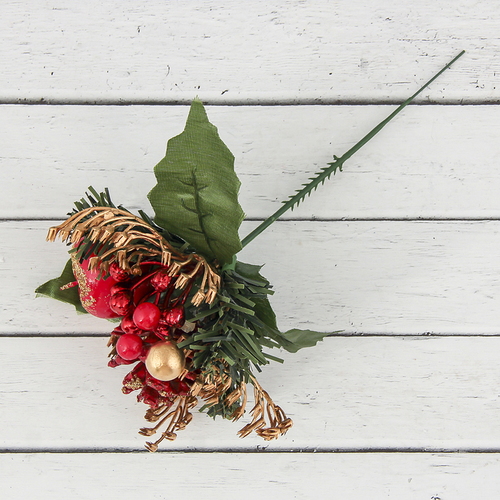 Декор "Зимний сон" шишка и яблочко 10*10 см