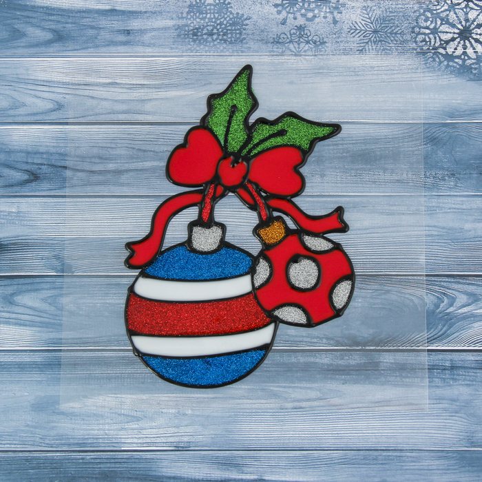 Наклейка на стекло "Ёлочные шарики" 11,5*16 см