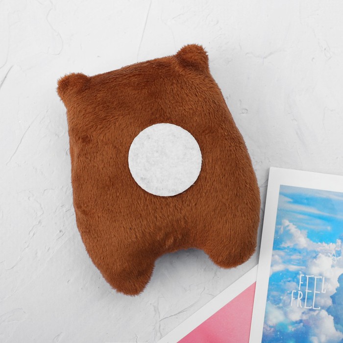 Мягкий магнит-талисман "Приношу счастье!"мишутка