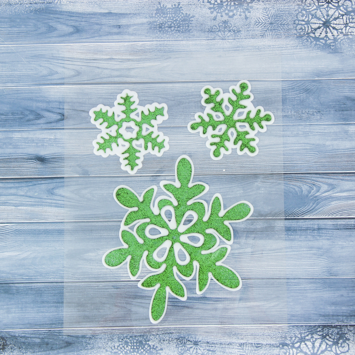 Налейка на стекло "Снежинки" 13 см, 7 см, зелёный