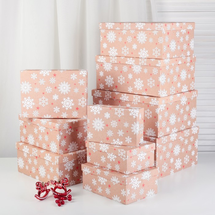 Набор коробок 10в1, 37,5 х 29 х 16 - 19 х 13 х 7,5 см