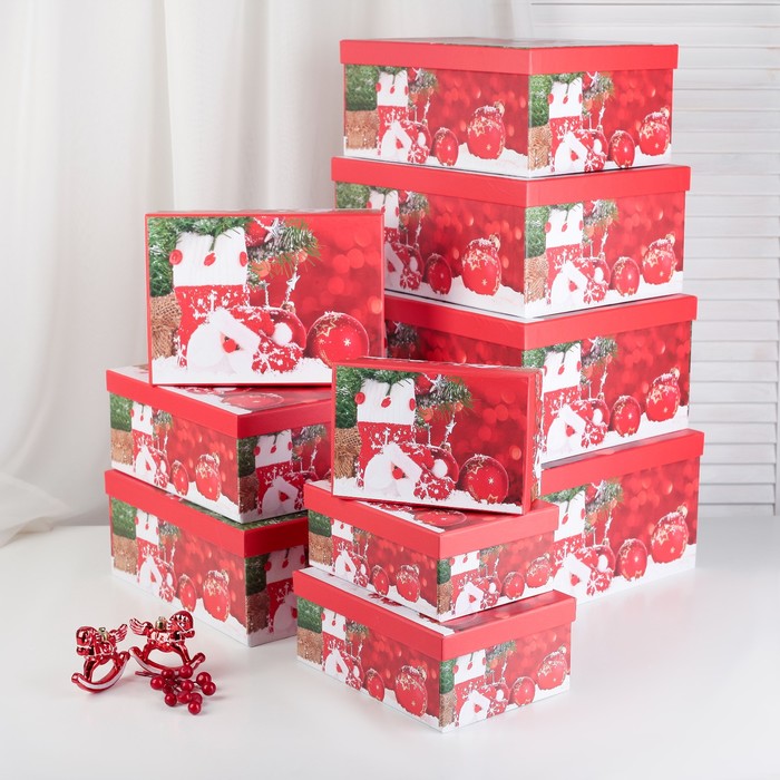 Набор коробок 10в1, 37,5 х 29 х 16 - 19 х 13 х 7,5 см