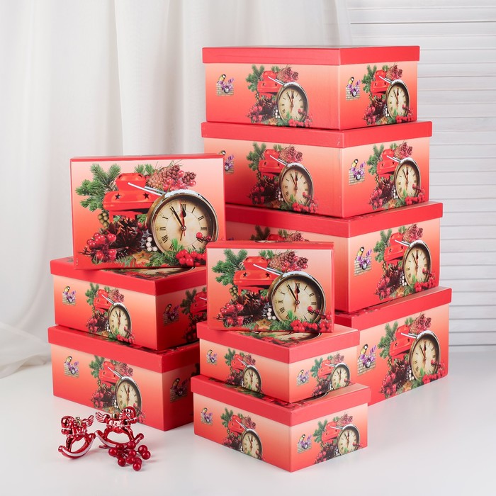 Набор коробок 10в1, 37,5 х 29 х 16 - 19 х 13 х 7,5 см