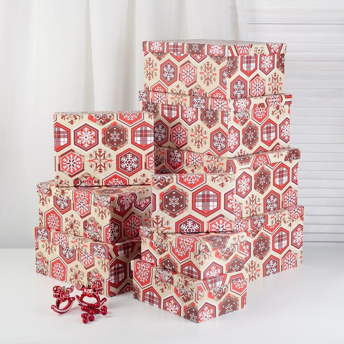 Набор коробок 10в1, 37,5 х 29 х 16 - 19 х 13 х 7,5 см