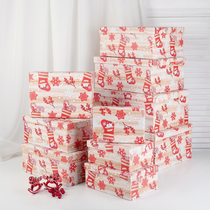 Набор коробок 10в1, 37,5 х 29 х 16 - 19 х 13 х 7,5 см