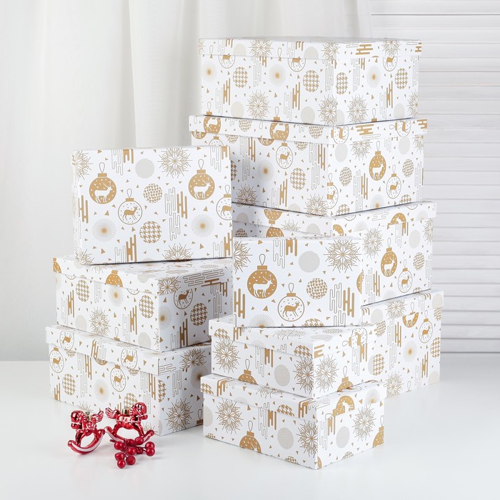 Набор коробок 10в1, 37,5 х 29 х 16 - 19 х 13 х 7,5 см