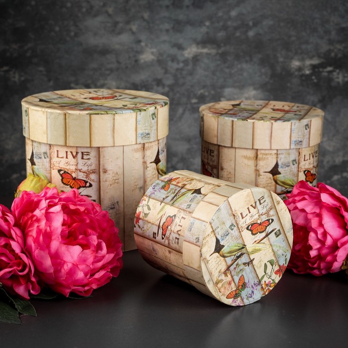 Набор коробок 3в1, 18 х 18 х 17 - 12 х 12 х 12 см