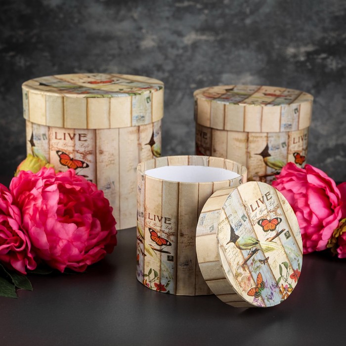 Набор коробок 3в1, 18 х 18 х 17 - 12 х 12 х 12 см