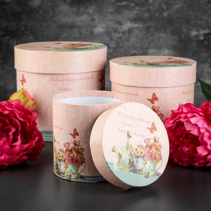 Набор коробок 3в1, 18 х 18 х 17 - 12 х 12 х 12 см