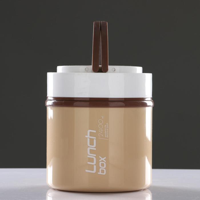 Ланч-бокс «Lunch box», 2,4л, 2 тарелка, микс 16*19