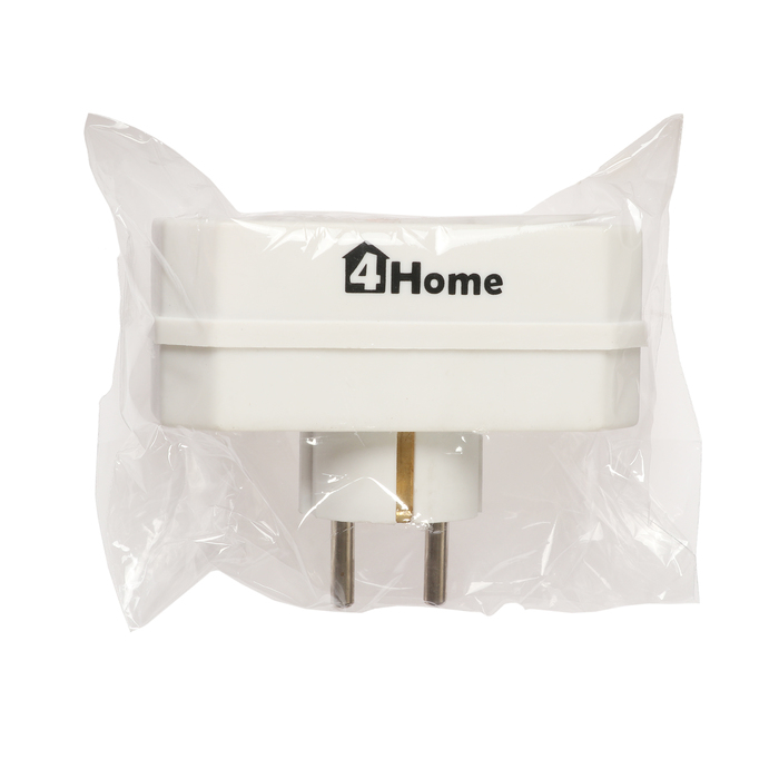 Разветвитель 4HOME, 10 А, 250 В, на одну розетку с з/к и две без з/к, белый