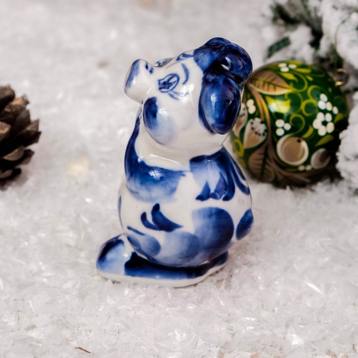 Сувенир «Поросёнок Тим», 7 см, гжель
