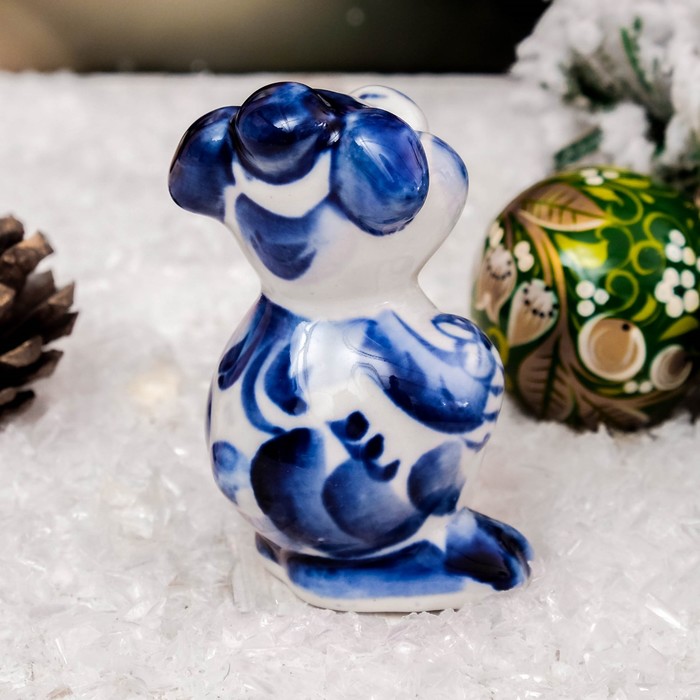 Сувенир «Поросёнок Тим», 7 см, гжель