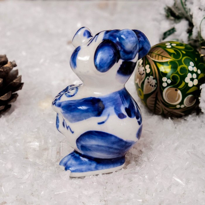 Сувенир «Поросёнок Тим», 7 см, гжель