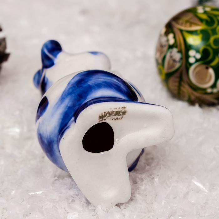 Сувенир «Поросёнок Тим», 7 см, гжель