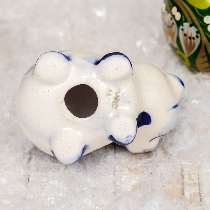 Сувенир «Поросёнок Вася», 3,5 см, гжель