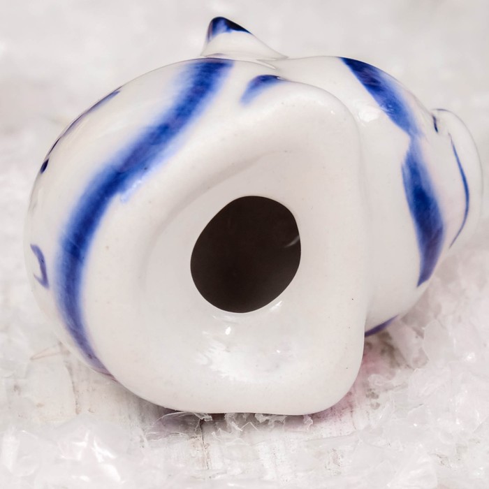 Сувенир «Хряк Матвей», 3 см, гжель