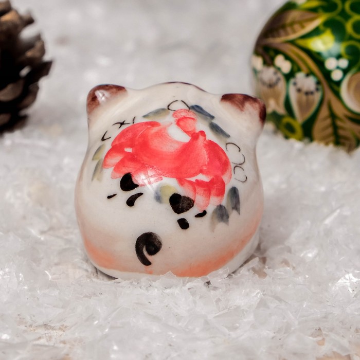 Сувенир «Хряк Матвей», 3 см, гжель