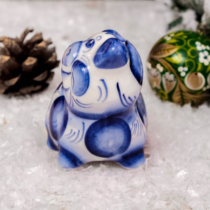 Сувенир «Свинка Фрося», 7 см, гжель