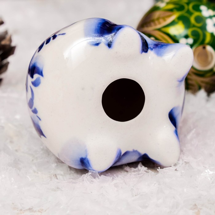 Сувенир «Свинка Фрося», 7 см, гжель