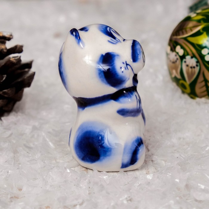 Сувенир «Свинка Хлоя», 5 см, гжель