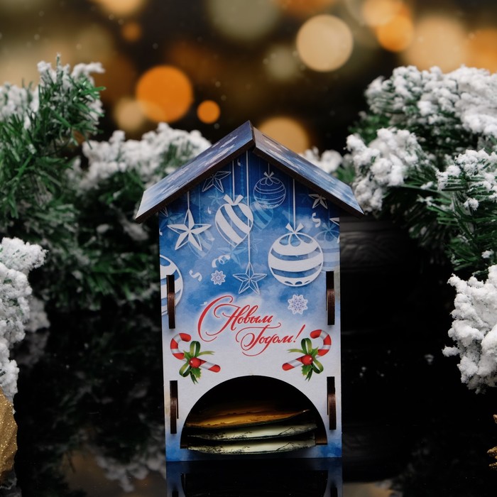 Чайный домик "С Новым Годом" 9×9×16см