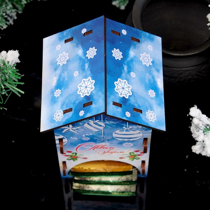 Чайный домик "С Новым Годом" 9×9×16см