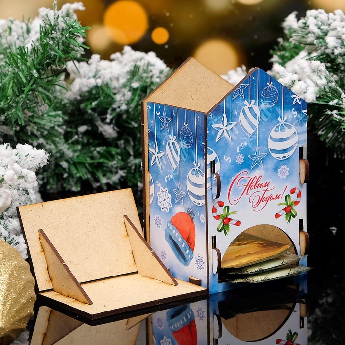 Чайный домик "С Новым Годом" 9×9×16см