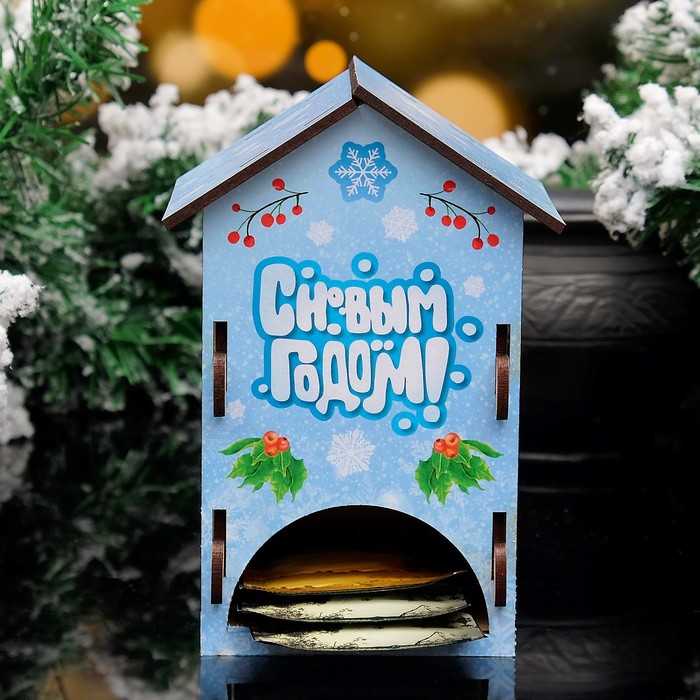 Чайный домик "С Новым Годом, дети" 9×9×16см