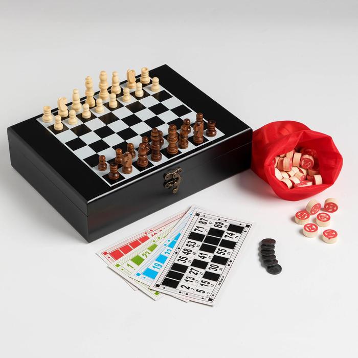 Набор 2 в 1: шахматы, лото, 22 х 27 см набор 2 в 1 шахматы покер