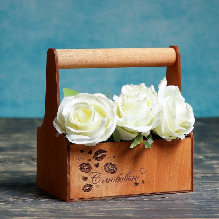 Ящик-кашпо флористическое 22х14х25см, Гравировка 5, палисандр