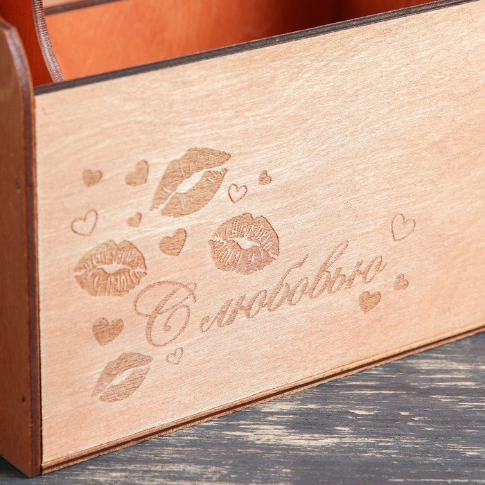 Набор ящиков 3шт(19х12х20; 22х14х25; 25х17х30см), Гравировка 5 ручка-сердце, палисандр