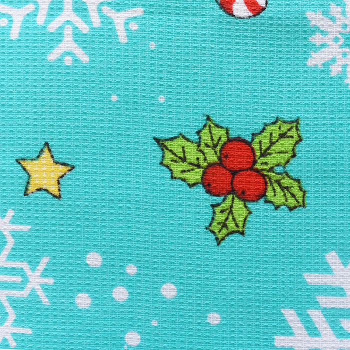 Полотенце вафельное Адель «Новогоднее настроение» голубое 45х50см, 100% хлопок, 160гр/м2